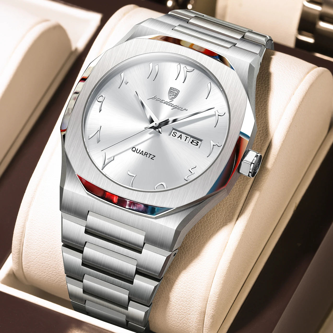 POEDAGAR montre militaire pour hommes étanche luxe semaine calendrier homme montre-bracelet Quartz acier inoxydable mode hommes montres mâle