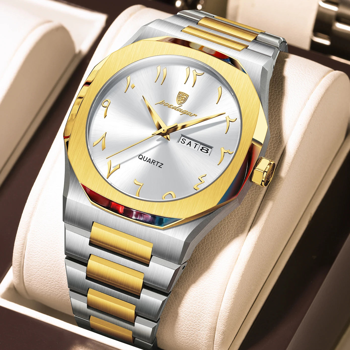 POEDAGAR montre militaire pour hommes étanche luxe semaine calendrier homme montre-bracelet Quartz acier inoxydable mode hommes montres mâle