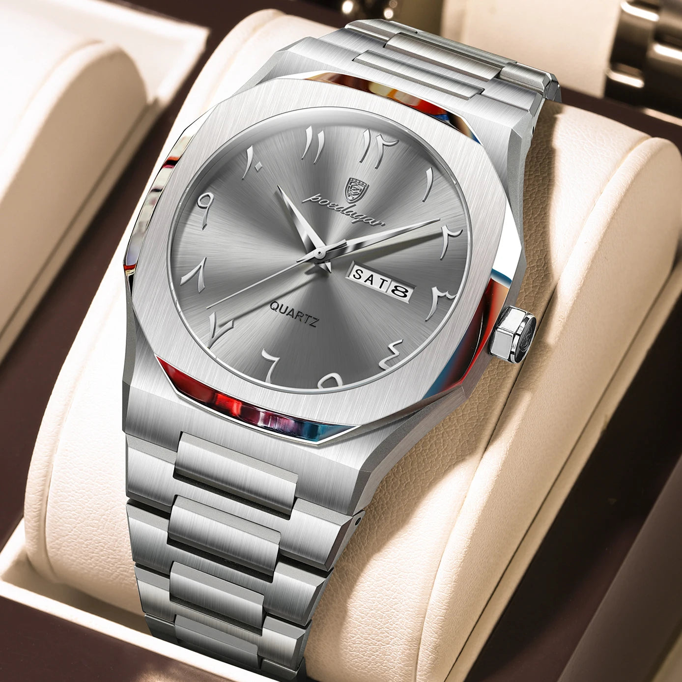 POEDAGAR montre militaire pour hommes étanche luxe semaine calendrier homme montre-bracelet Quartz acier inoxydable mode hommes montres mâle