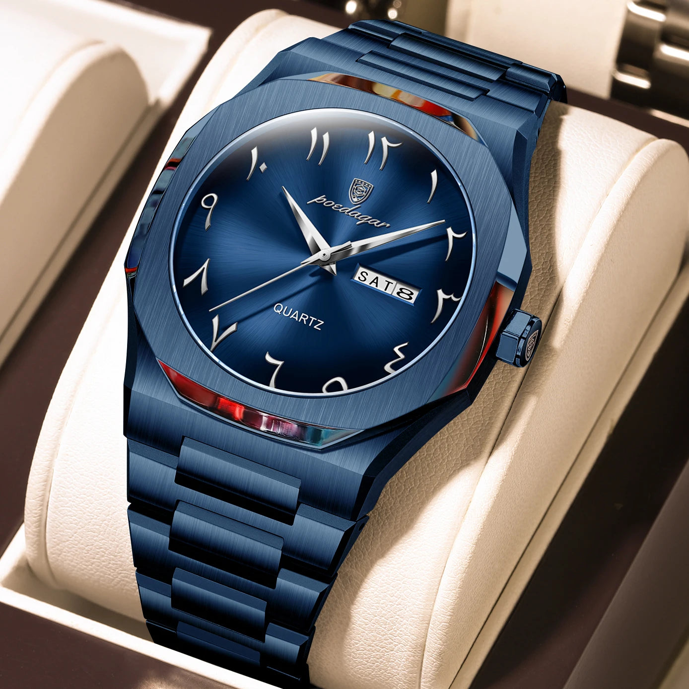POEDAGAR montre militaire pour hommes étanche luxe semaine calendrier homme montre-bracelet Quartz acier inoxydable mode hommes montres mâle