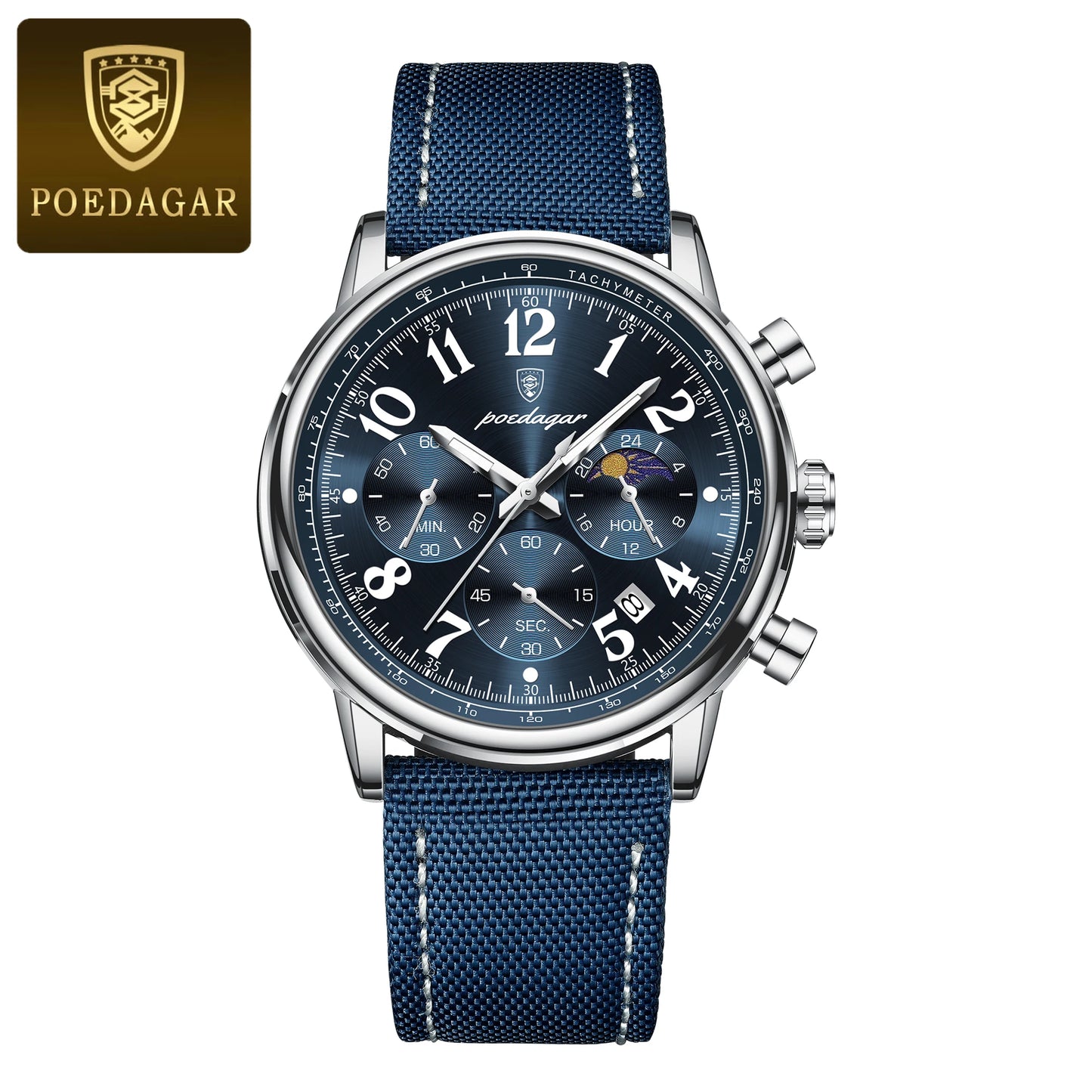POEDAGAR luxe sport militaire hommes montre étanche lumineux chronographe Nylon cuir Date homme montre-bracelet Quartz hommes montres