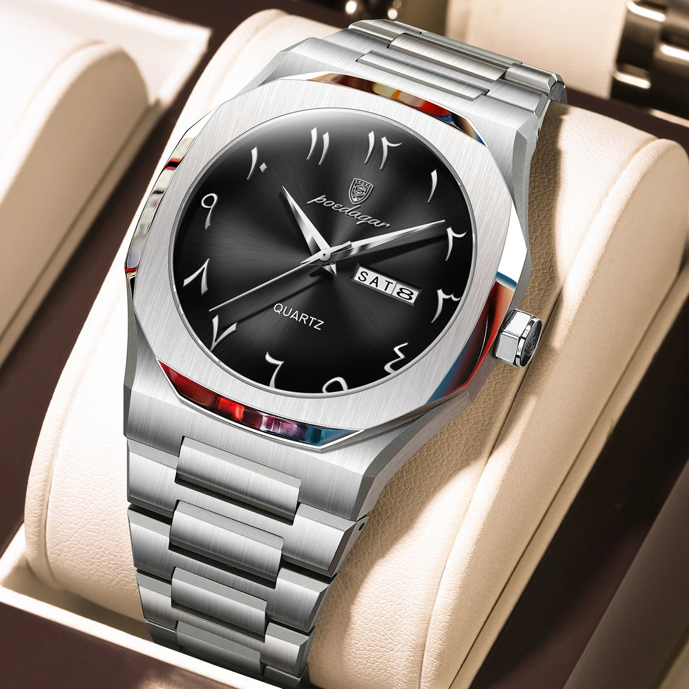 POEDAGAR montre militaire pour hommes étanche luxe semaine calendrier homme montre-bracelet Quartz acier inoxydable mode hommes montres mâle