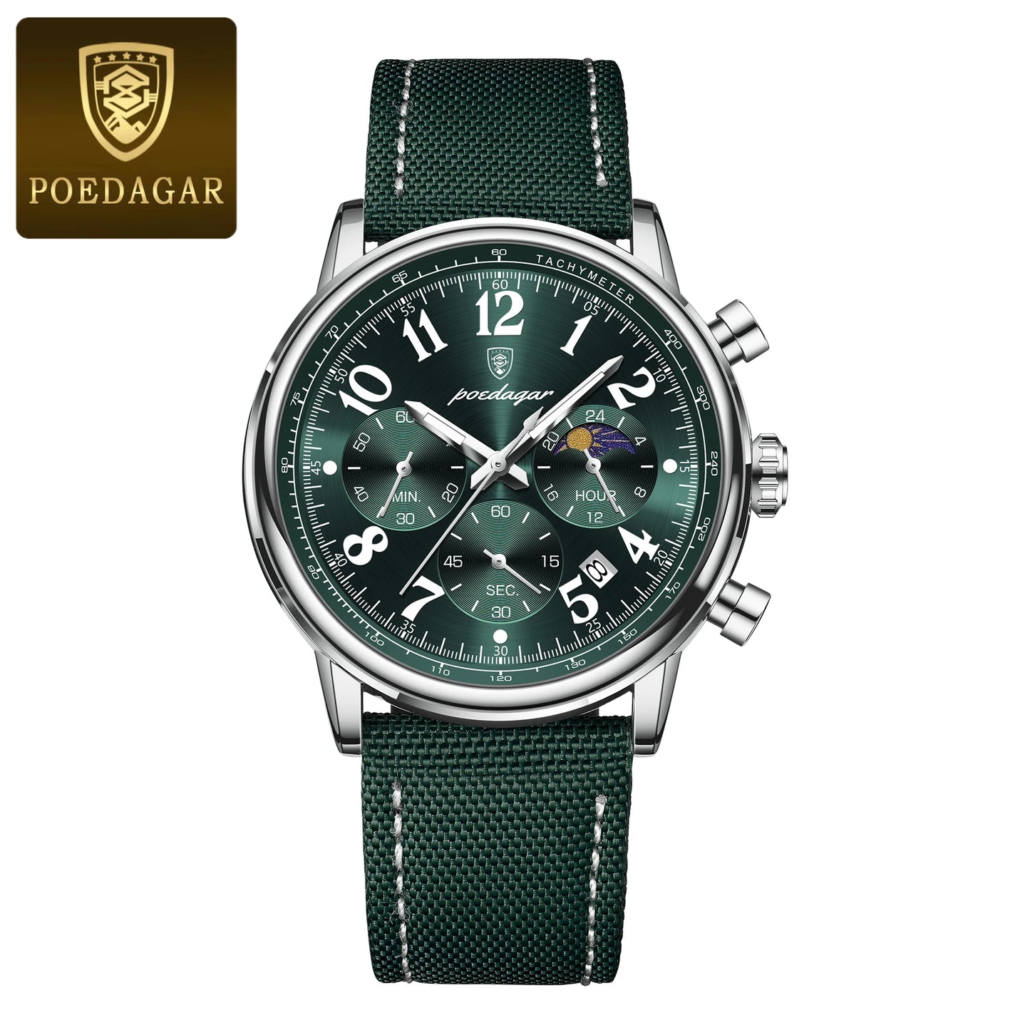 POEDAGAR luxe sport militaire hommes montre étanche lumineux chronographe Nylon cuir Date homme montre-bracelet Quartz hommes montres
