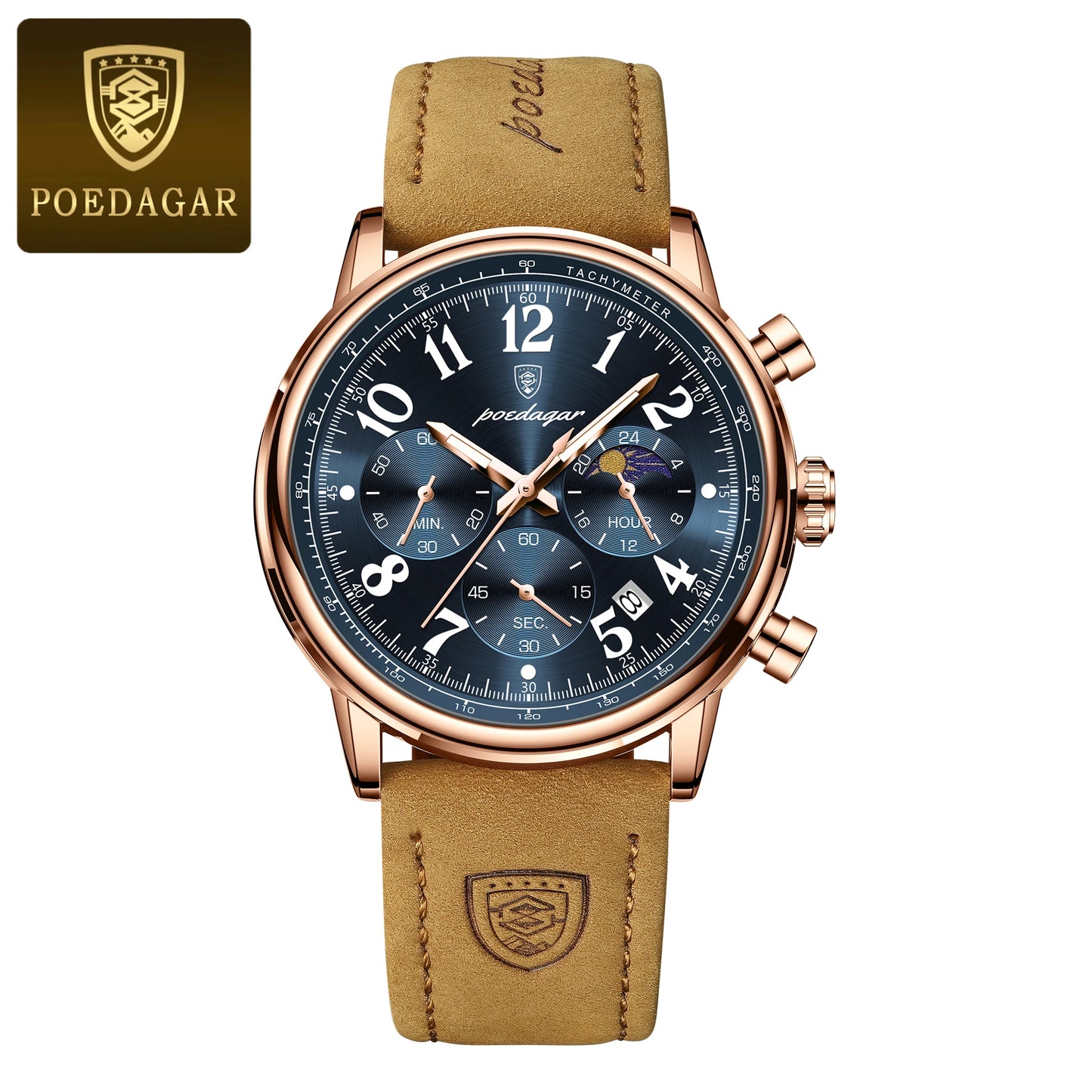 POEDAGAR luxe sport militaire hommes montre étanche lumineux chronographe Nylon cuir Date homme montre-bracelet Quartz hommes montres