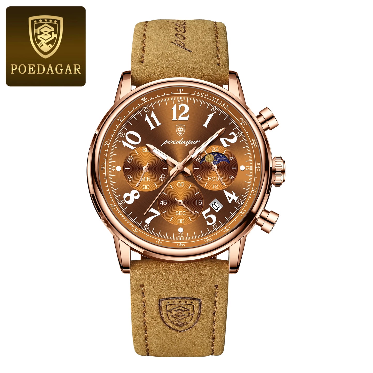 POEDAGAR luxe sport militaire hommes montre étanche lumineux chronographe Nylon cuir Date homme montre-bracelet Quartz hommes montres
