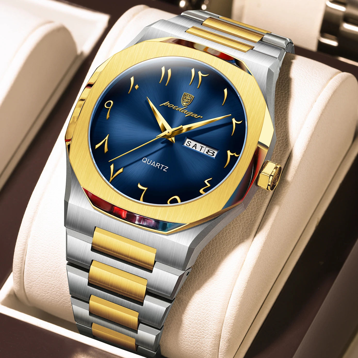 POEDAGAR montre militaire pour hommes étanche luxe semaine calendrier homme montre-bracelet Quartz acier inoxydable mode hommes montres mâle