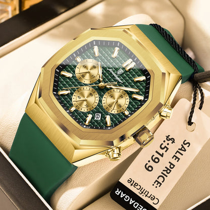 POEDAGAR affaires Quartz montre pour homme chronographe Date bracelet en Silicone homme montre étanche militaire lumineux montres pour hommes