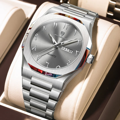 POEDAGAR montre militaire pour hommes étanche luxe semaine calendrier homme montre-bracelet Quartz acier inoxydable mode hommes montres mâle